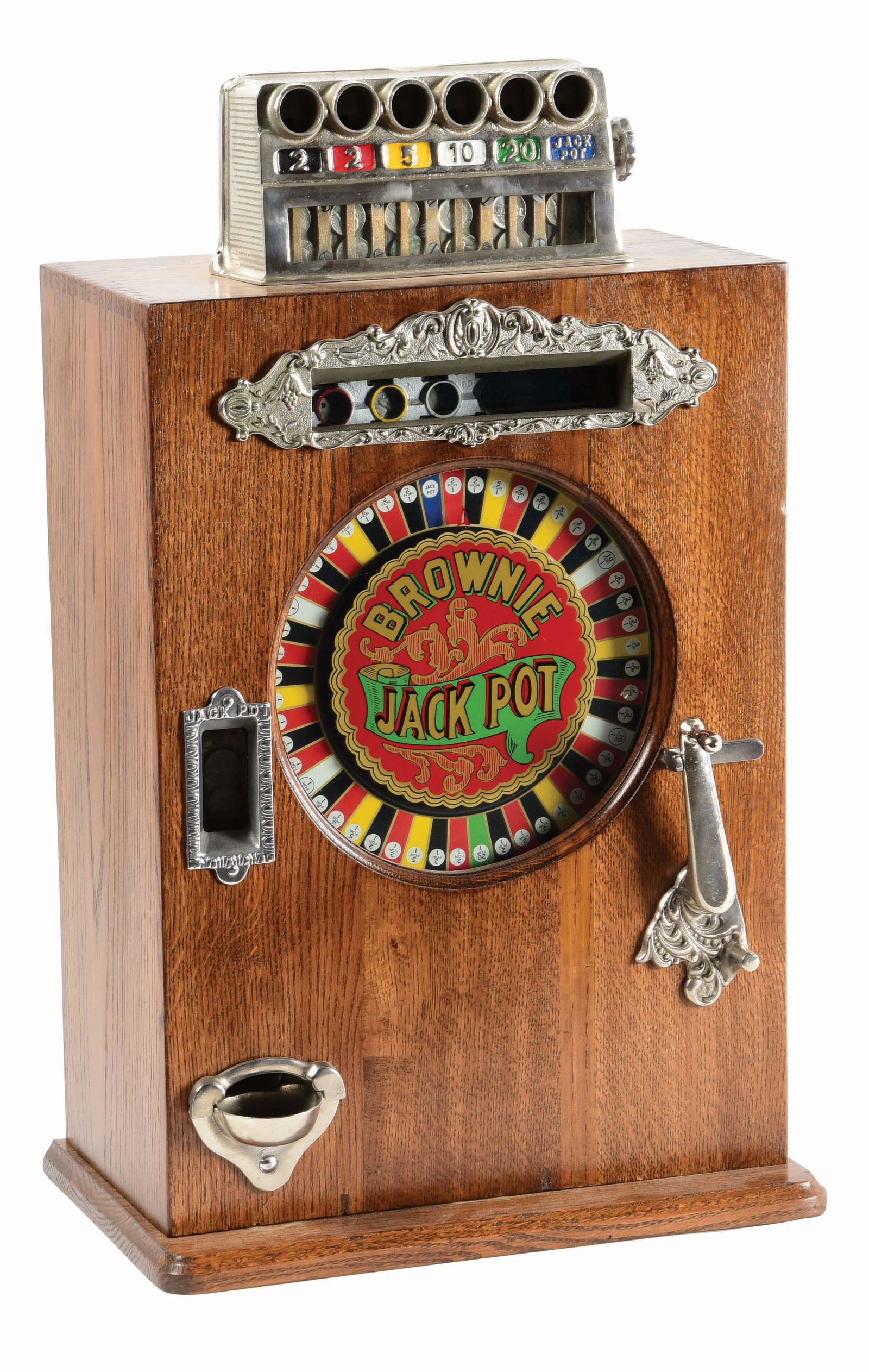5¢ WALTING BROWNIE JACKPOT COUNTER WHEEL SLOT MACHINE. (1 of 4)