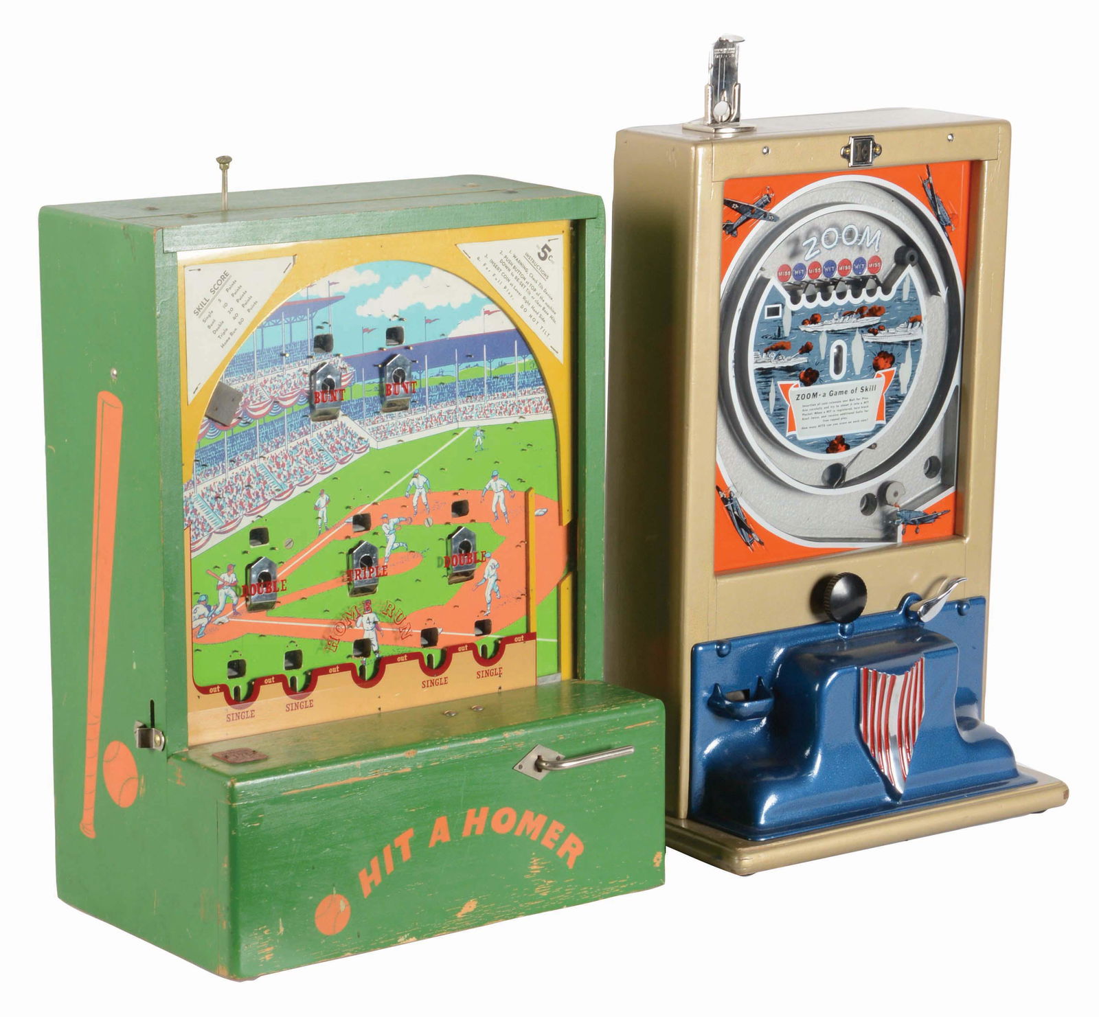 LOT OF 2: "HIT A HOMER" AND "ZOOM" COUNTER TOP GAMES. (1 of 5)