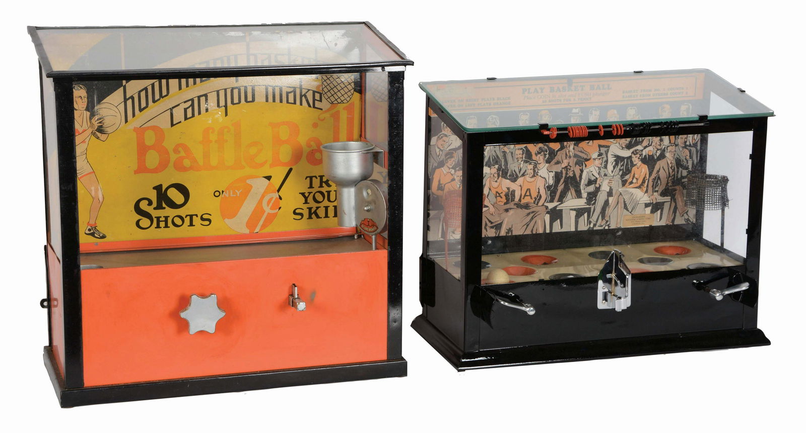 LOT OF 2: 1¢ BALLY MFG. BAFFLE BALL COUNTERTOP ARCADE (1 of 4)