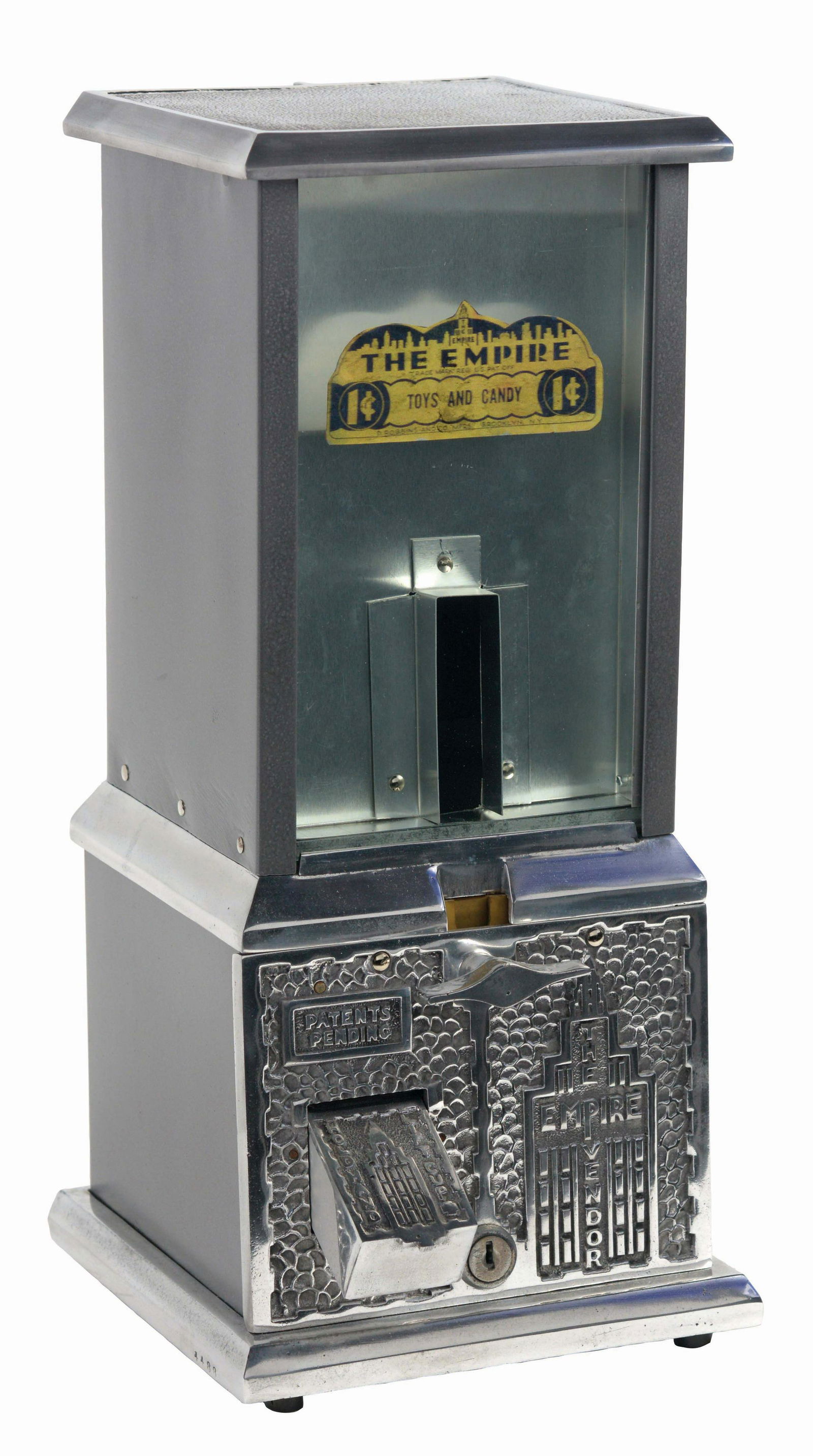 1¢ "THE EMPIRE" PEANUT & BULK CANDY VENDING MACHINE. (1 of 4)