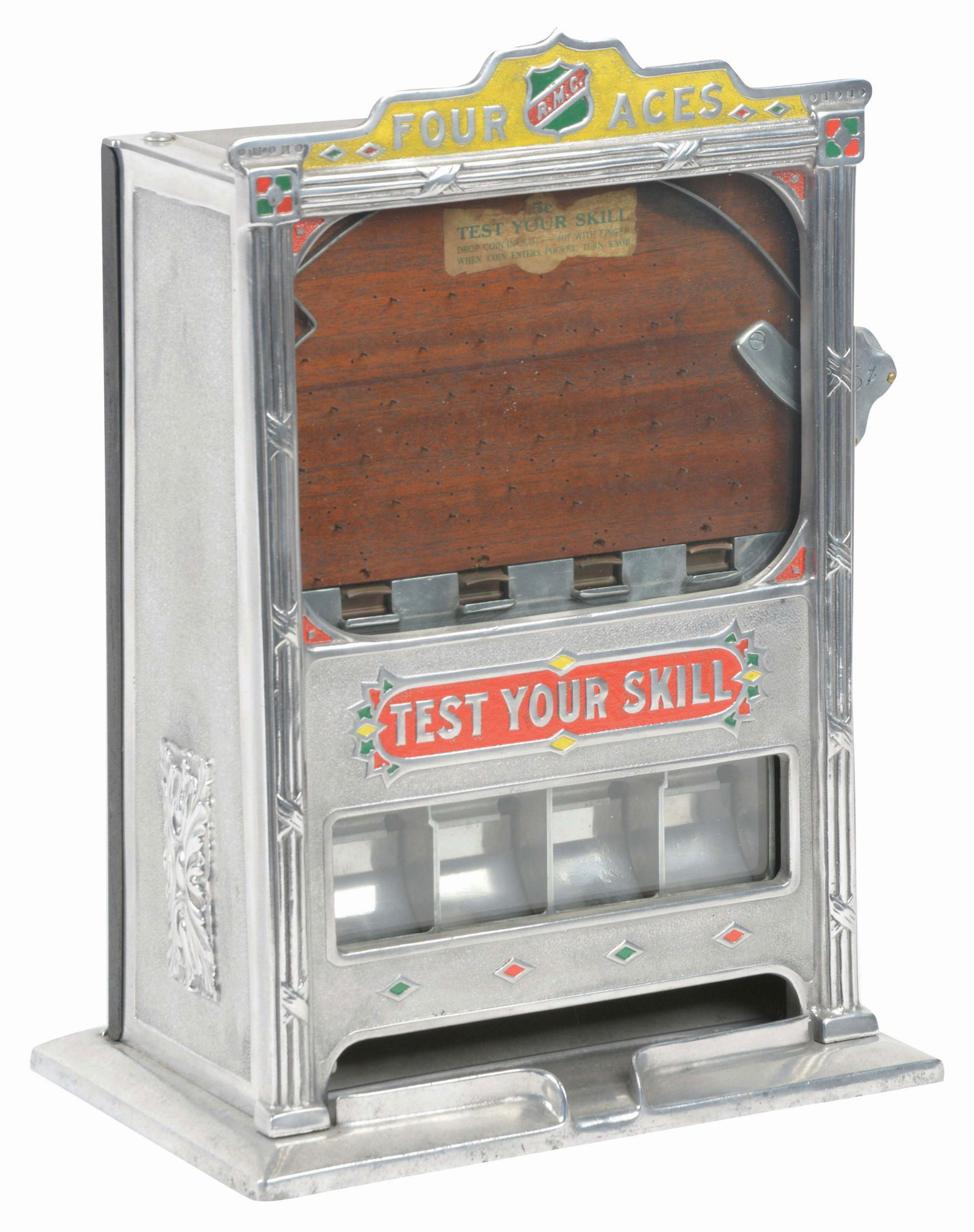 5¢ ROCK-OLA FOUR ACES COUNTER POCKET TRADE STIMULATOR. (1 of 5)