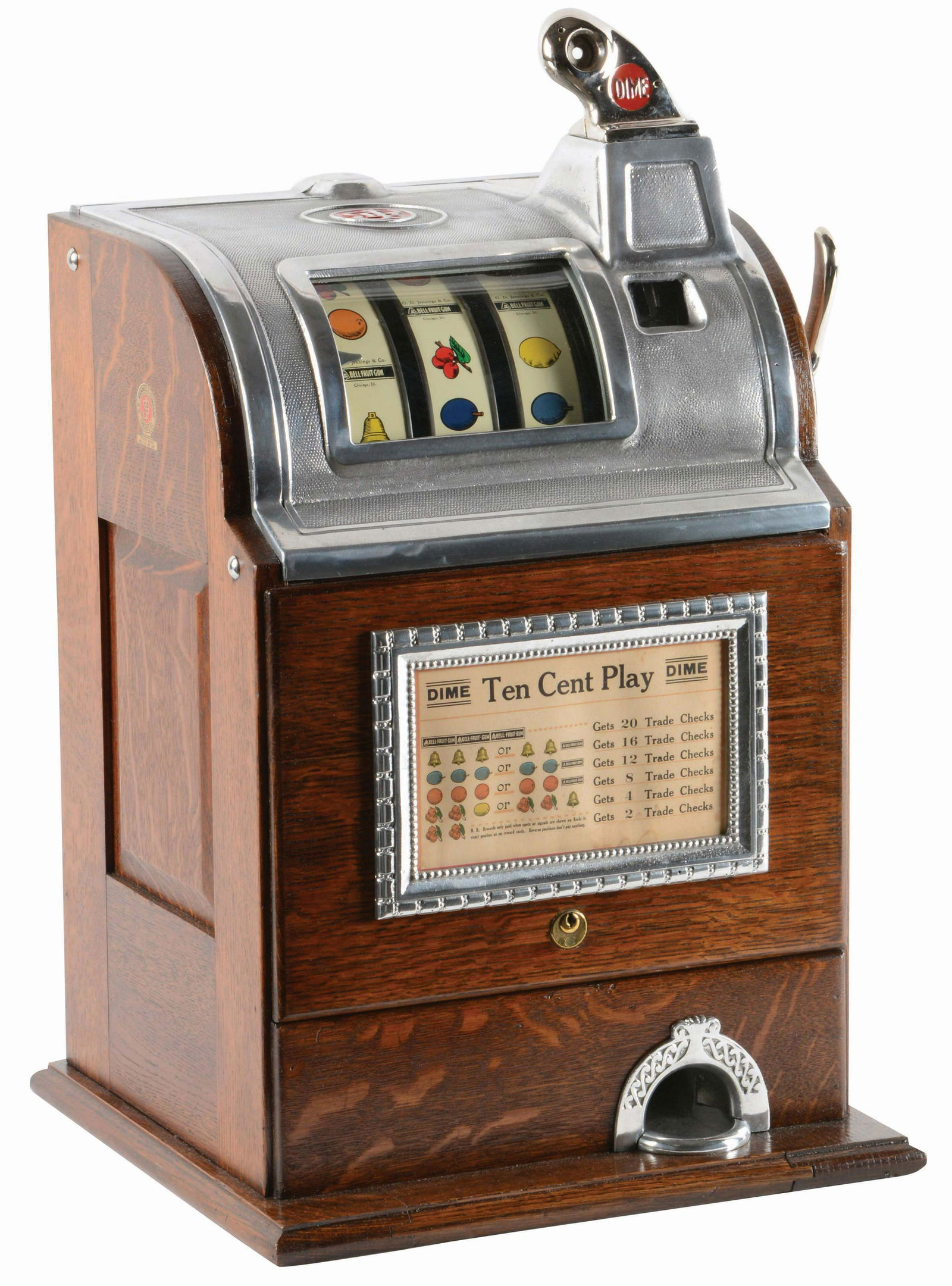 10¢ JENNINGS OPERATORS BELL SLOT MACHINE. (1 of 4)