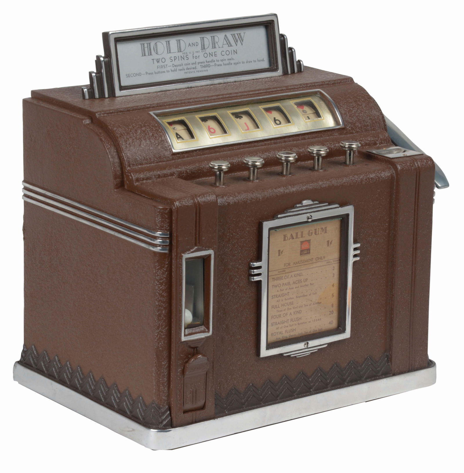 1¢ ROCKOLA HOLD AND DRAW TRADE STIMULATOR. (1 of 5)