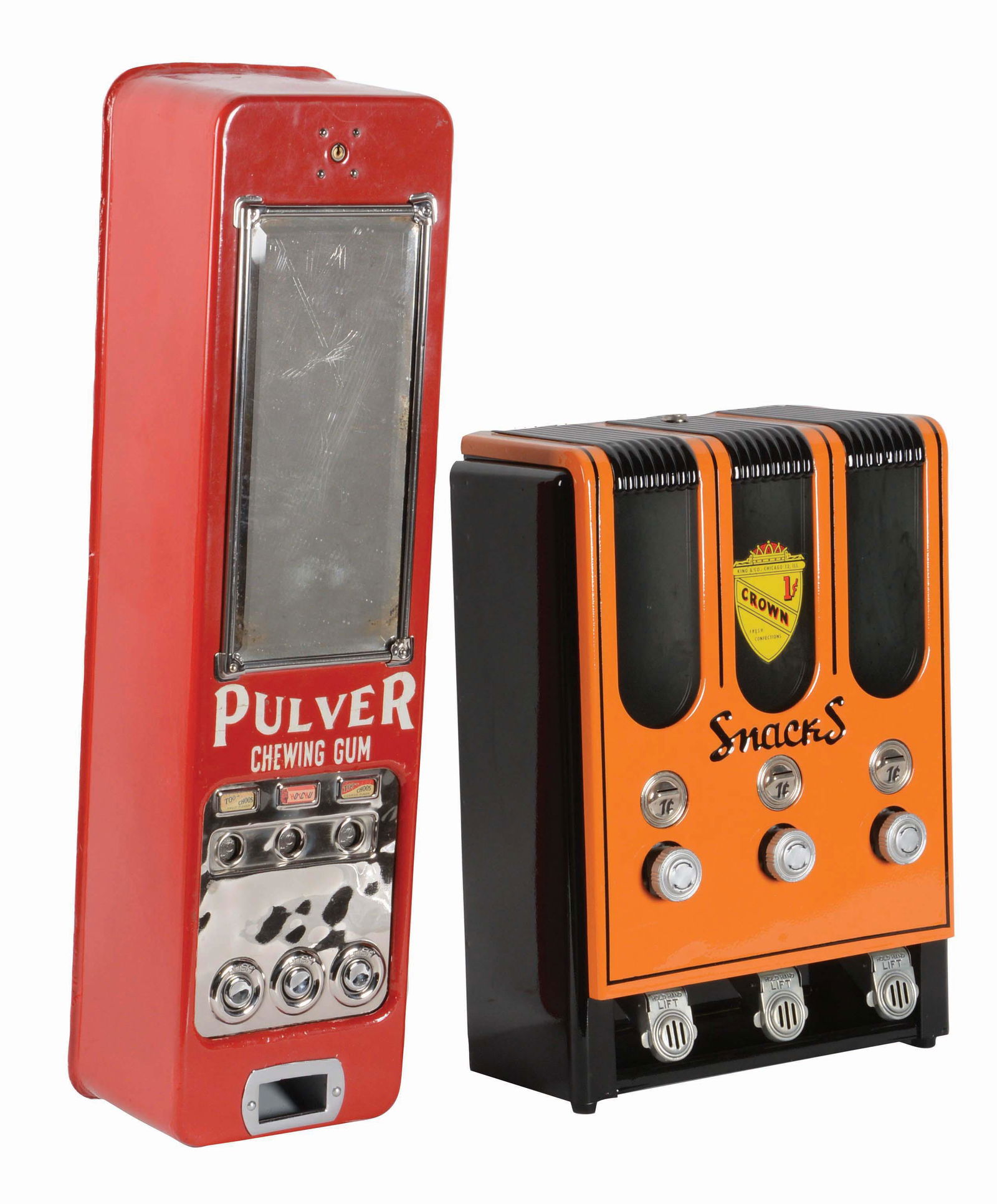 LOT OF 2: PULVER WALL MOUNT PORCELAIN VENDER AND CROWN (1 of 4)