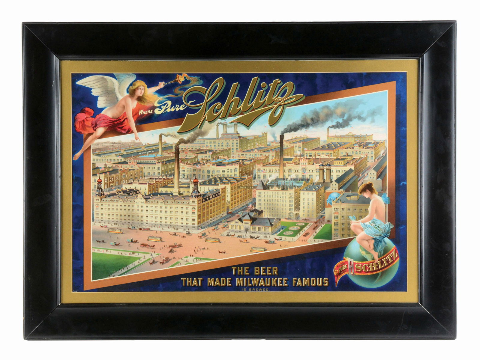 PURE SCHLITZ BREWERY SIGN. (1 of 2)