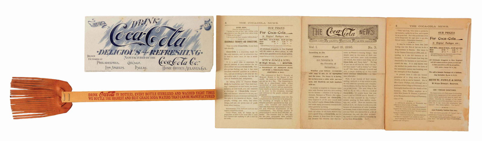 LOT OF 4: COCA-COLA FLY SWATTER, BLOTTER AND THE (1 of 2)