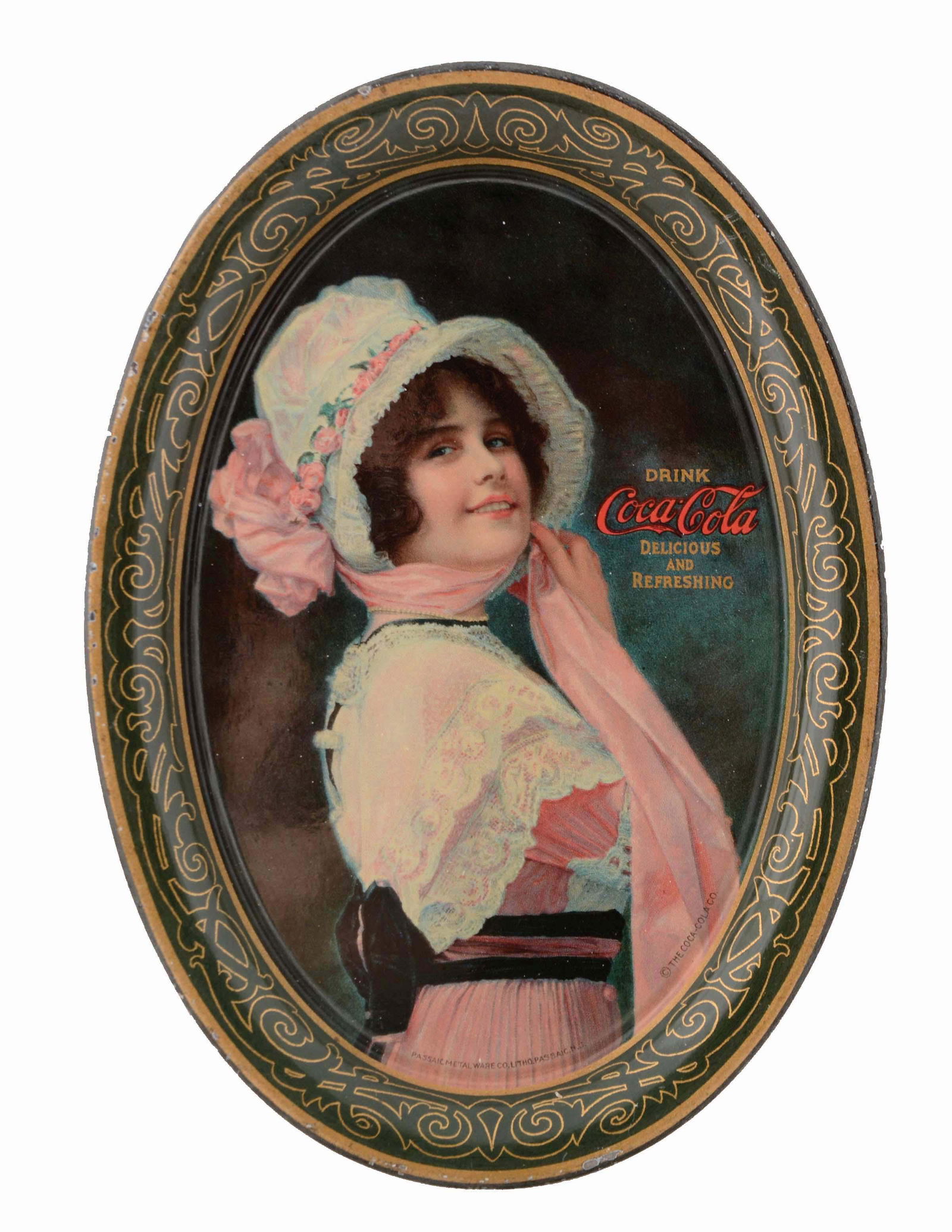1914 COCA-COLA TIP TRAY. (1 of 3)