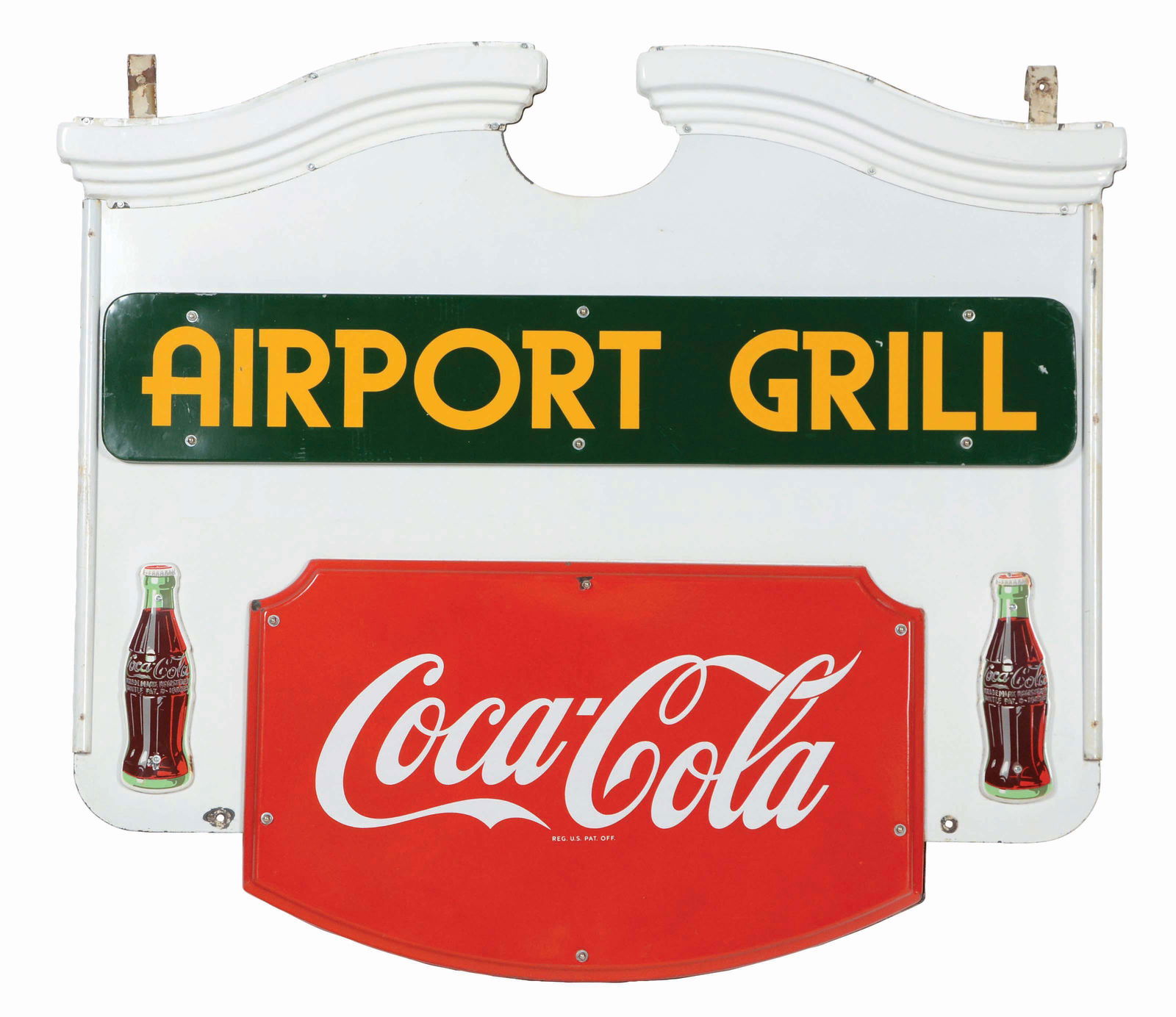 DOUBLE-SIDED PORCELAIN COCA-COLA AIRPORT GRILL (1 of 2)