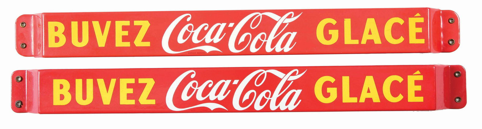 LOT OF 2: FRENCH COCA-COLA PORCELAIN DOOR PUSHES. (1 of 2)