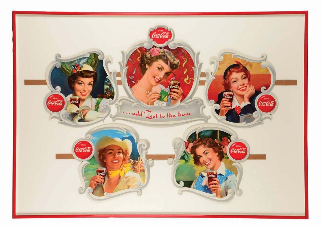 1951 COCA-COLA "GIRL'S HEADS" BACKBAR DISPLAY. (1 of 3)