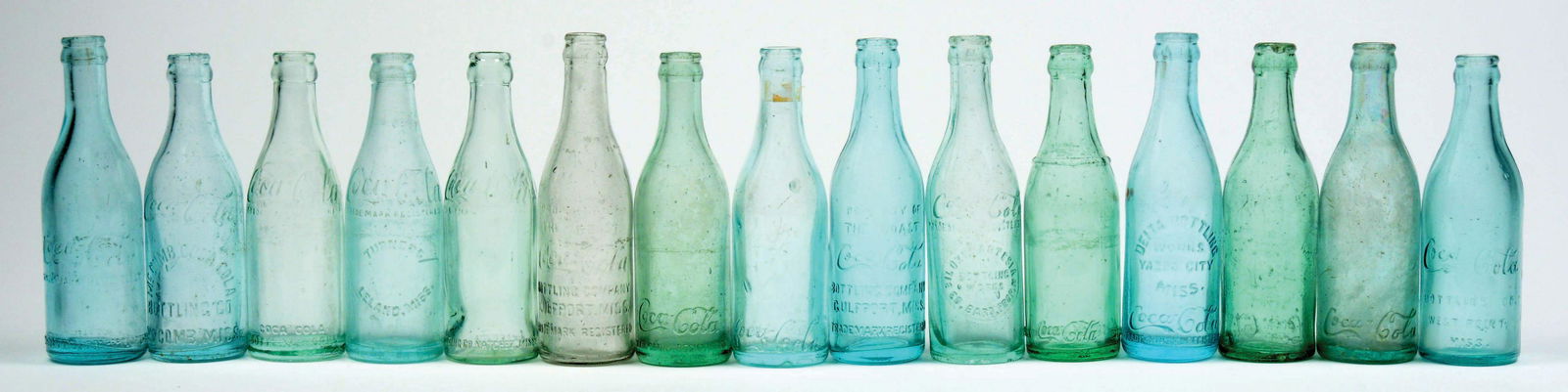 LOT OF 15: MISSISSIPPI COCA-COLA BOTTLES. (1 of 1)