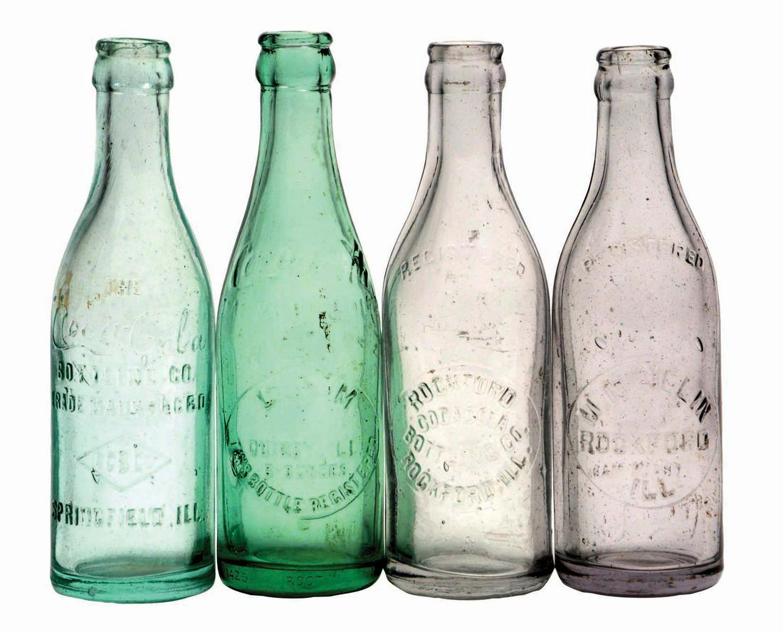 LOT OF 4: ILLINOIS COCA-COLA BOTTLES. (1 of 1)