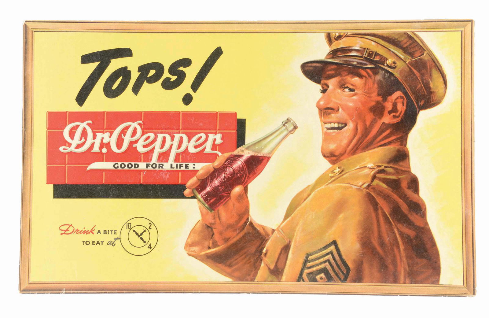 DR. PEPPER CARDBOARD ADVERTISING SIGN. (1 of 2)