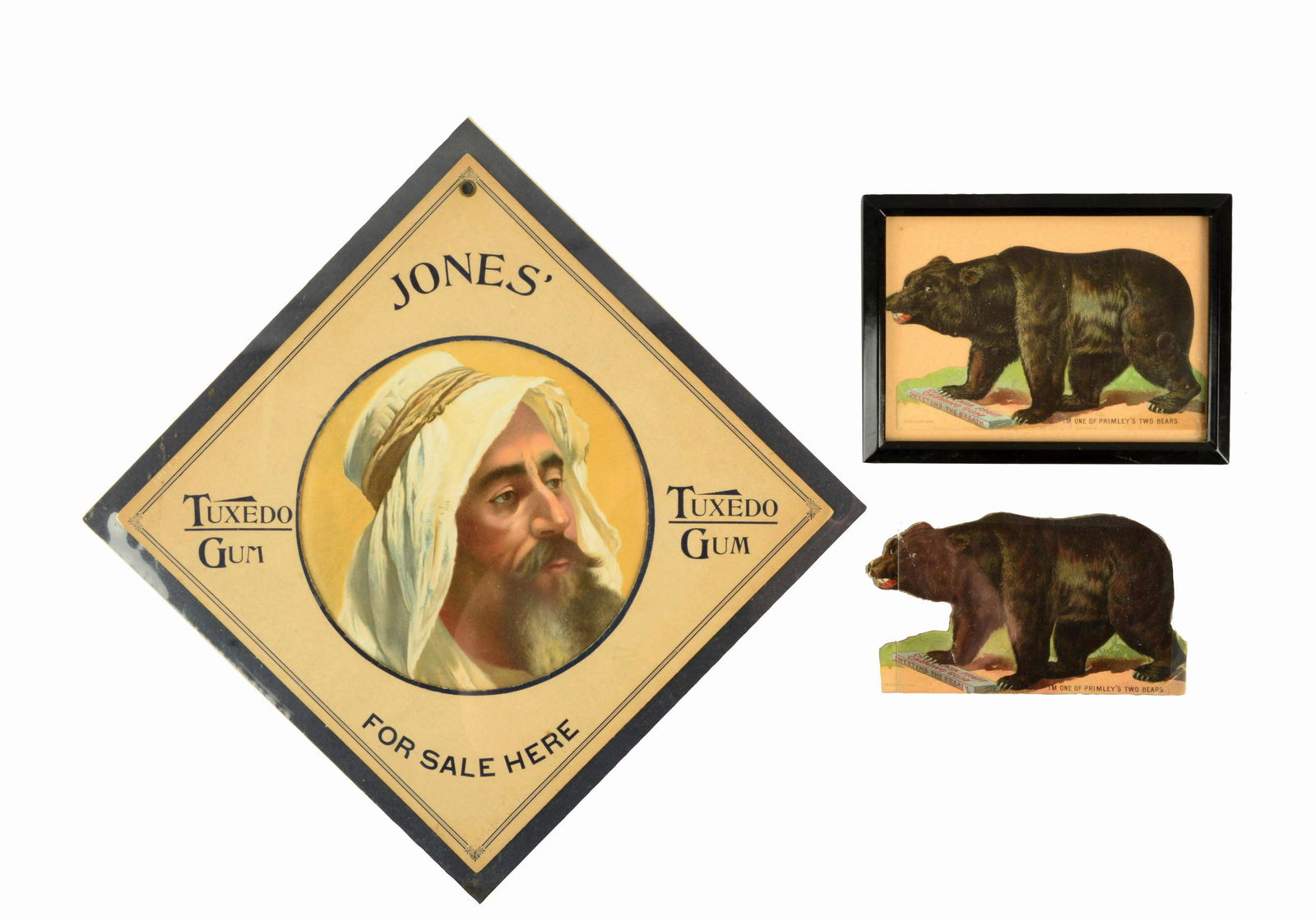 LOT OF 3: EARLY CHEWING GUM ADVERTISING PIECES. (1 of 2)