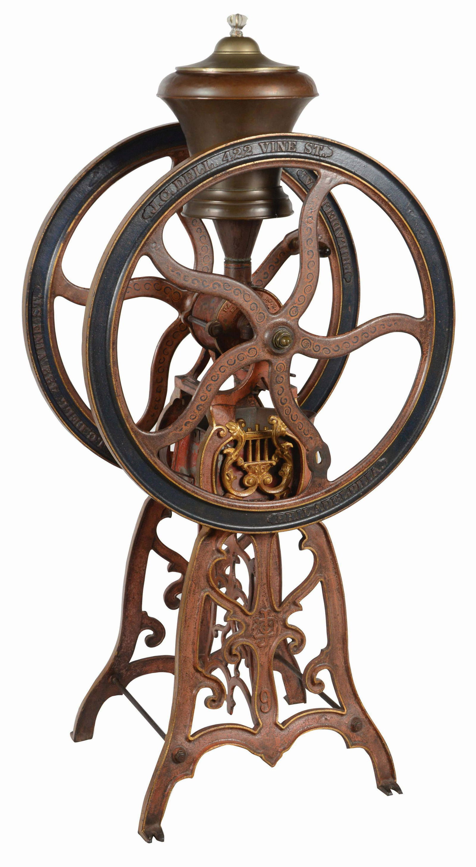 For Auction J.C. DELL FLOOR MODEL COFFEE GRINDER. (2454) on Nov 21, 2019 Dan Morphy Auctions