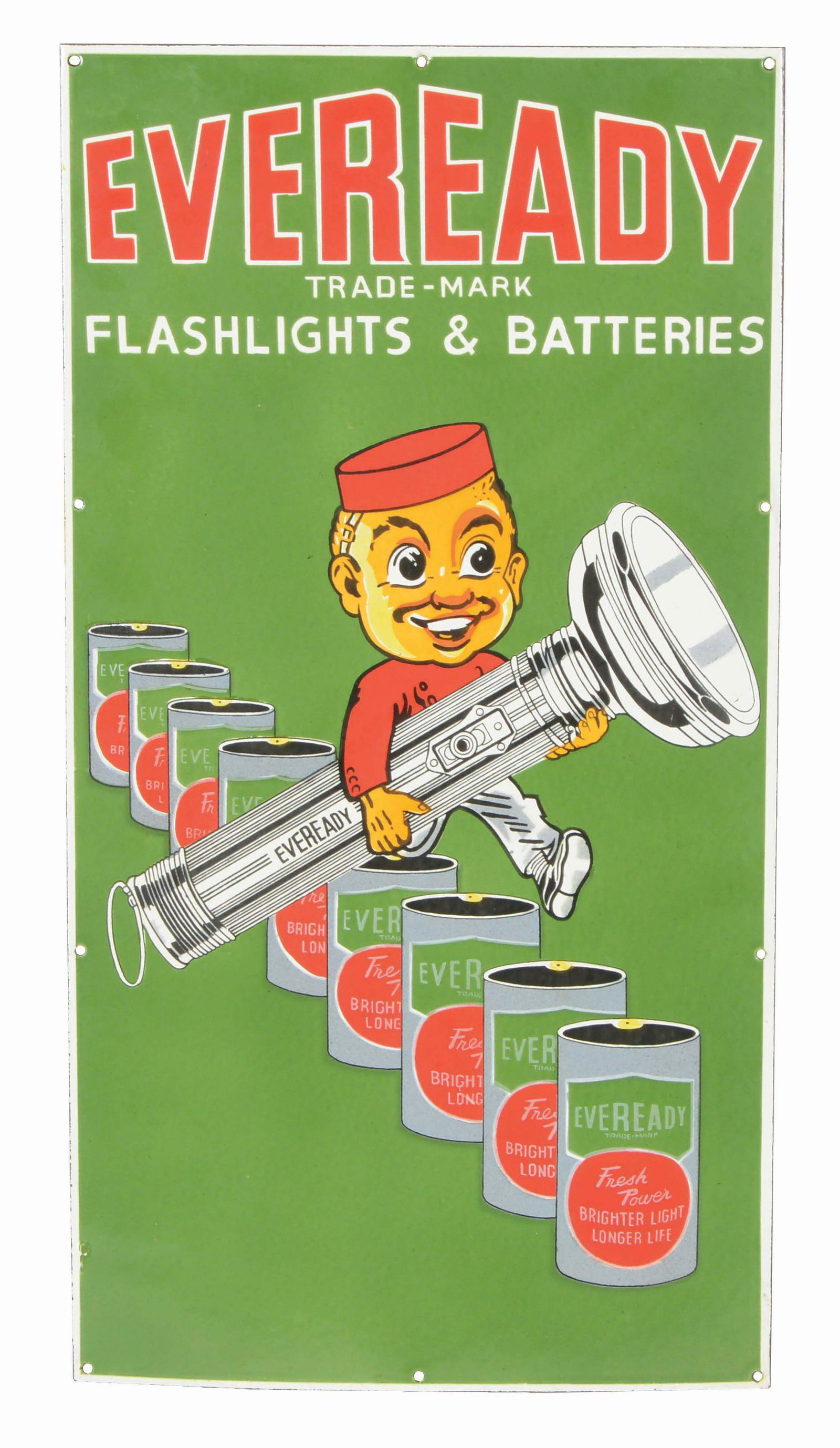EVEREADY SINGLE-SIDED PORCELAIN ADVERTISING SIGN. (1 of 2)