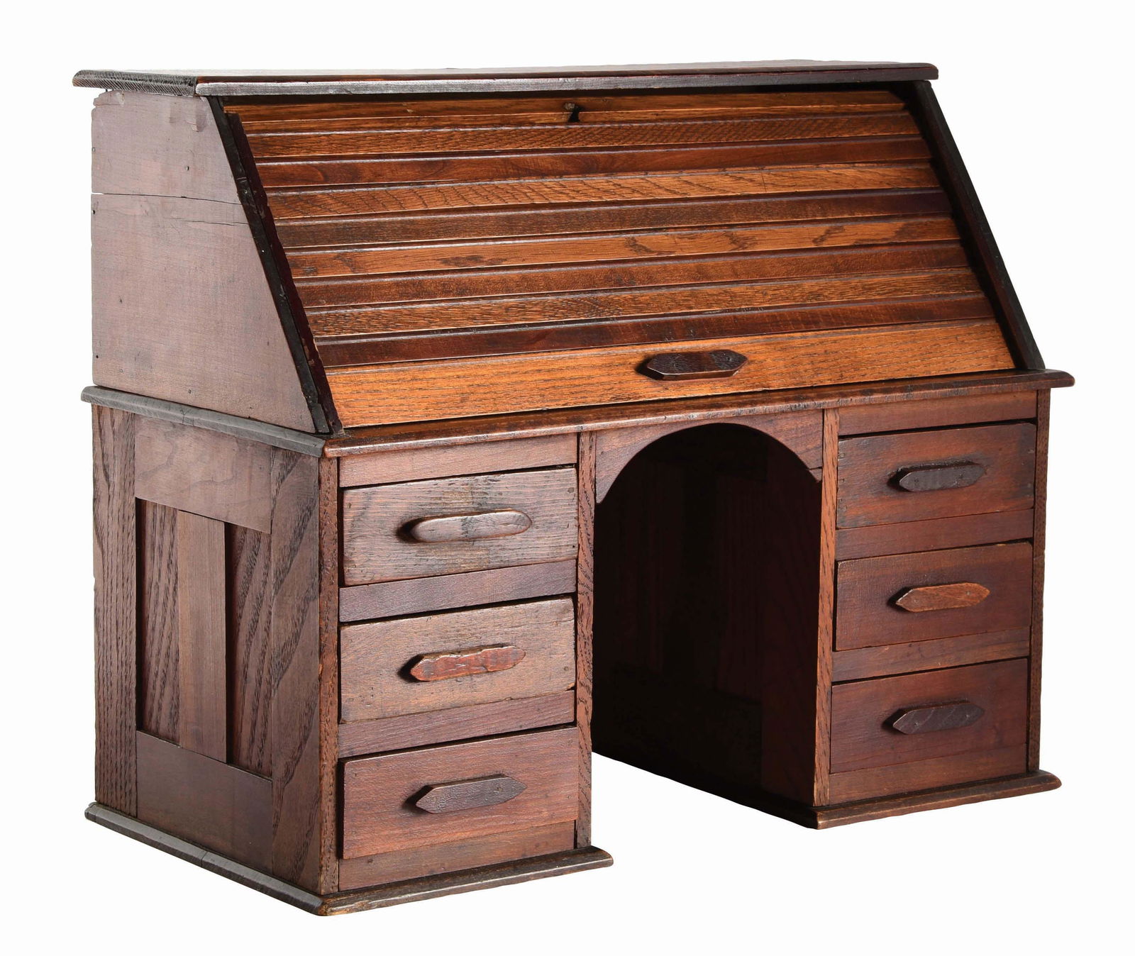 W. J. HEATH ROLL-TOP SALESMAN SAMPLE DESK. (1 of 6)