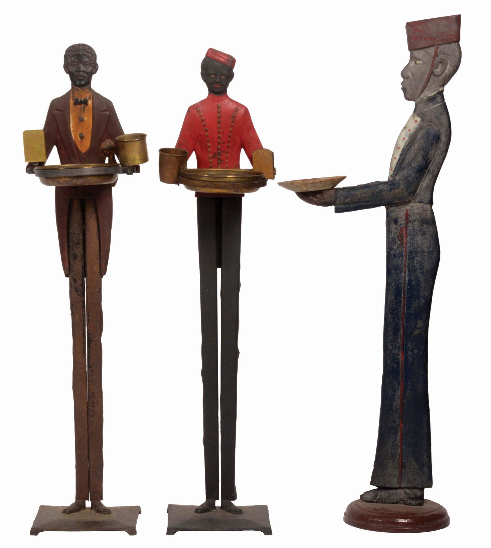 LOT OF 3: CAST-IRON CIGAR STANDS. (1 of 2)