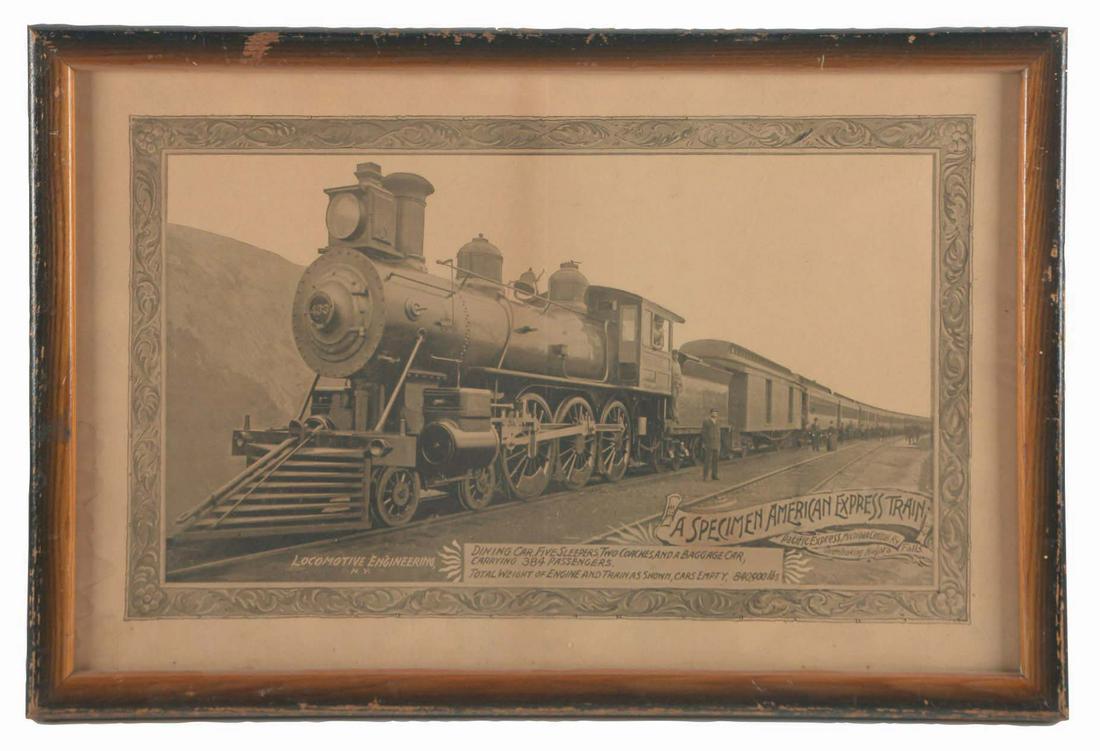 AMERICAN EXPRESS TRAIN ADVERTISING PAPER SIGN. (1 of 2)