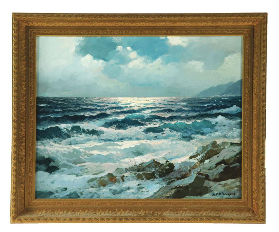 ALEXANDER DZIGURSKI (AUSTRO-HUNGARIAN/AMERICAN,: Inscribed on verso "#117-A".Alexander Dzigurski studied at the Munich Academy of Art before serving in the Yugoslavian army during World War II. He barely escaped Hitler's capture and was relocated to