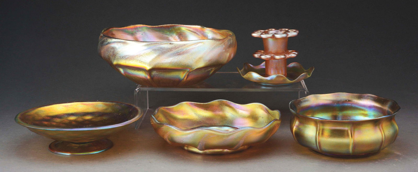 TIFFANY FAVRILE GLASS ITEMS. (1 of 7)