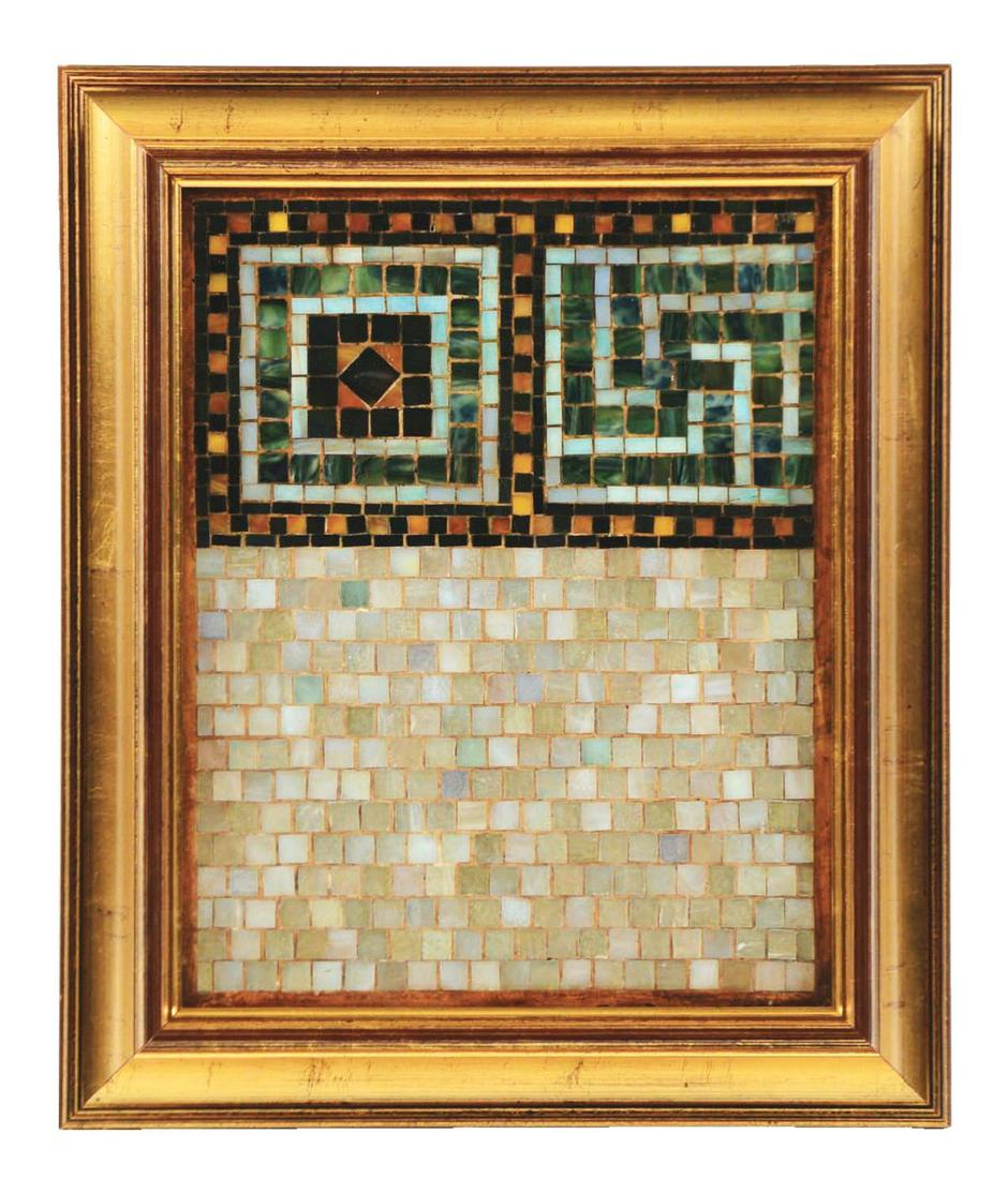 TIFFANY STUDIOS MOSAIC PANEL. (1 of 2)