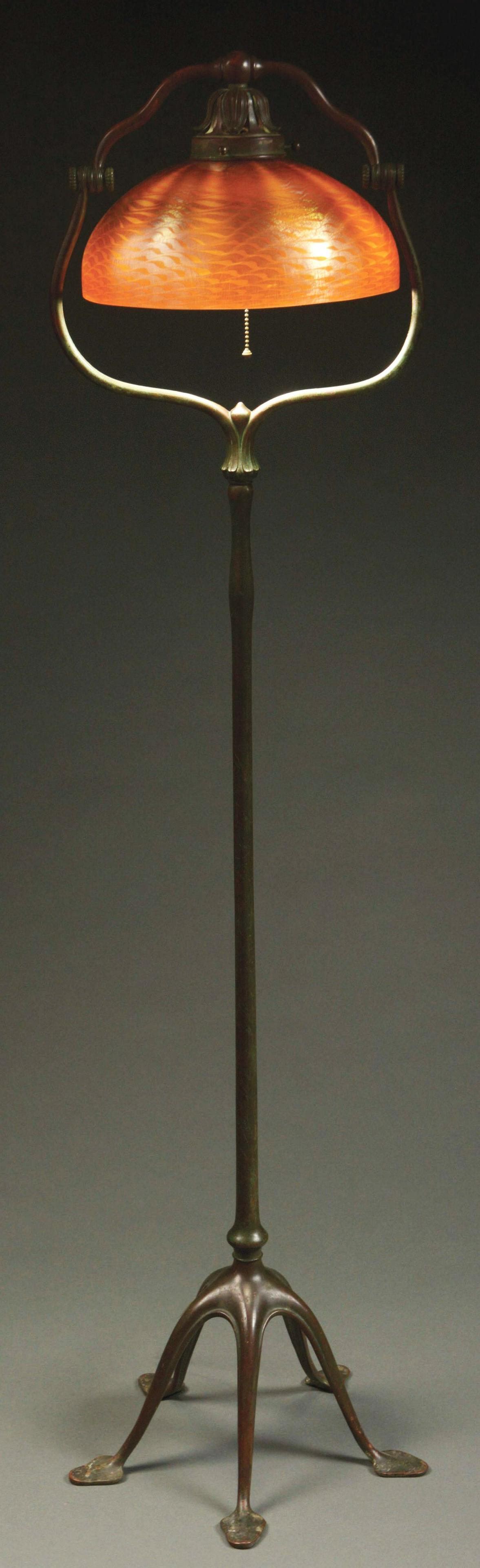 TIFFANY STUDIOS DAMASCENE FLOOR LAMP. (1 of 10)