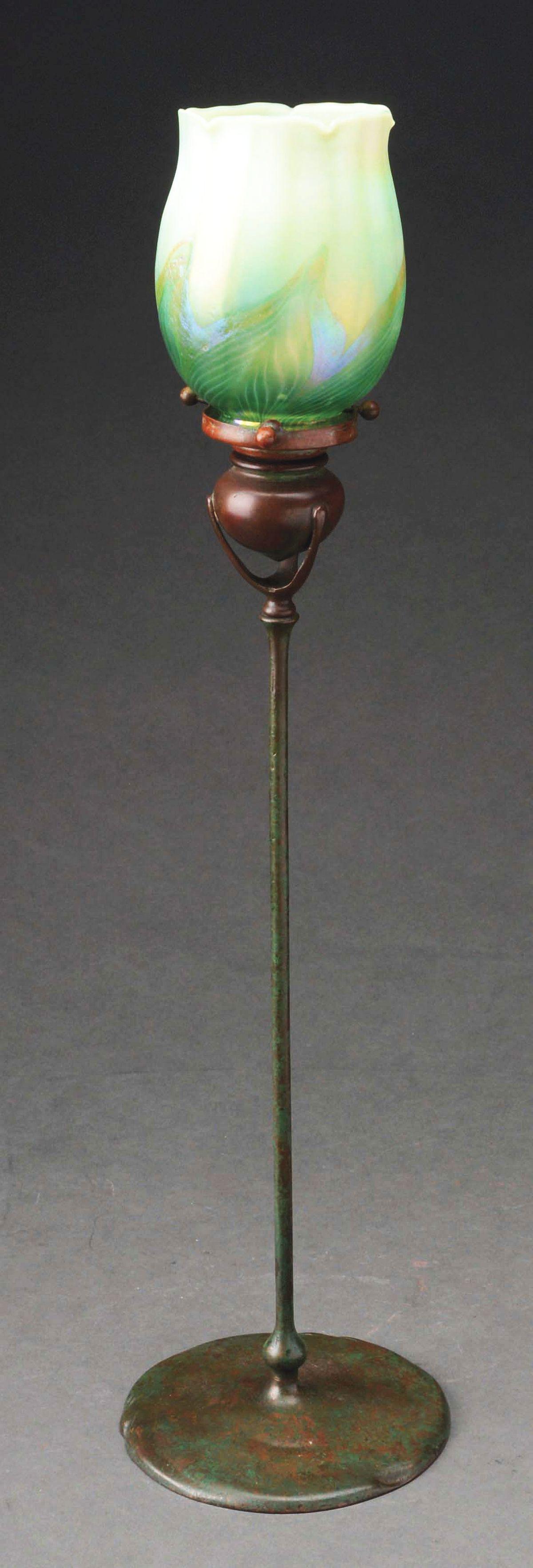 TIFFANY STUDIOS CANDLE LAMP. (1 of 3)