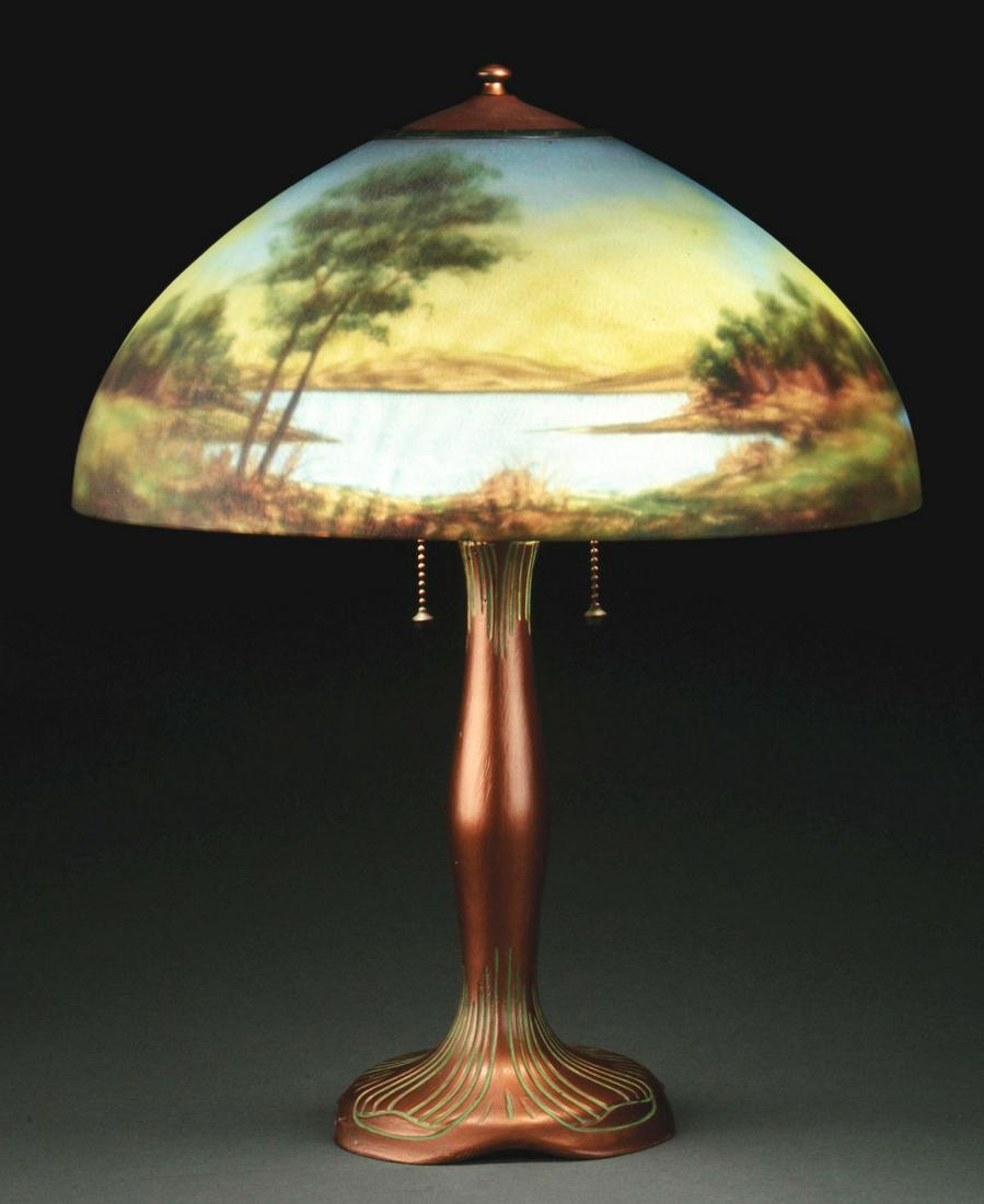 JEFFERSON REVERSE-PAINTED TABLE LAMP. (1 of 10)