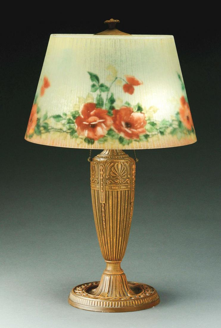 JEFFERSON REVERSE-PAINTED TABLE LAMP. (1 of 9)