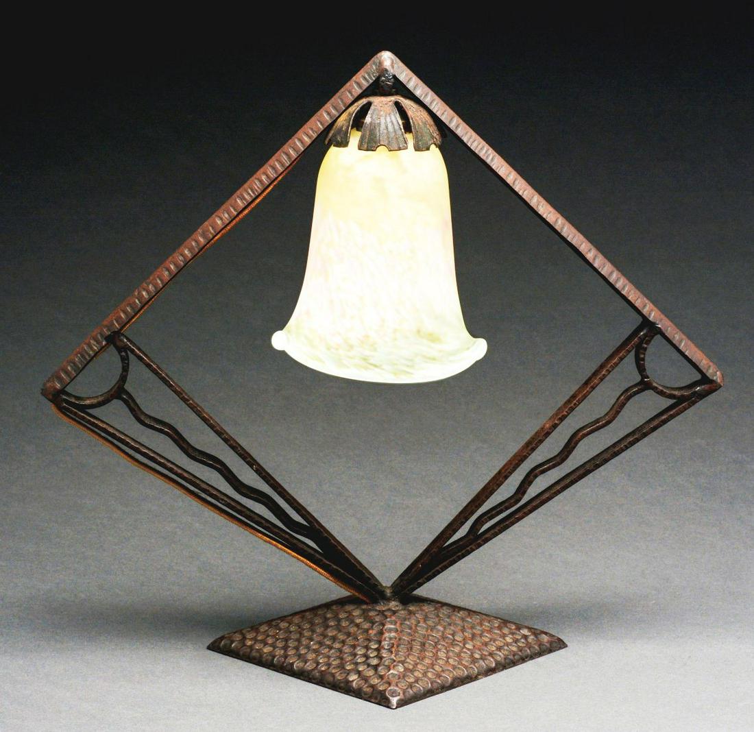 EDGAR BRANDT (ATTRIBUTED) LAMP. (1 of 6)