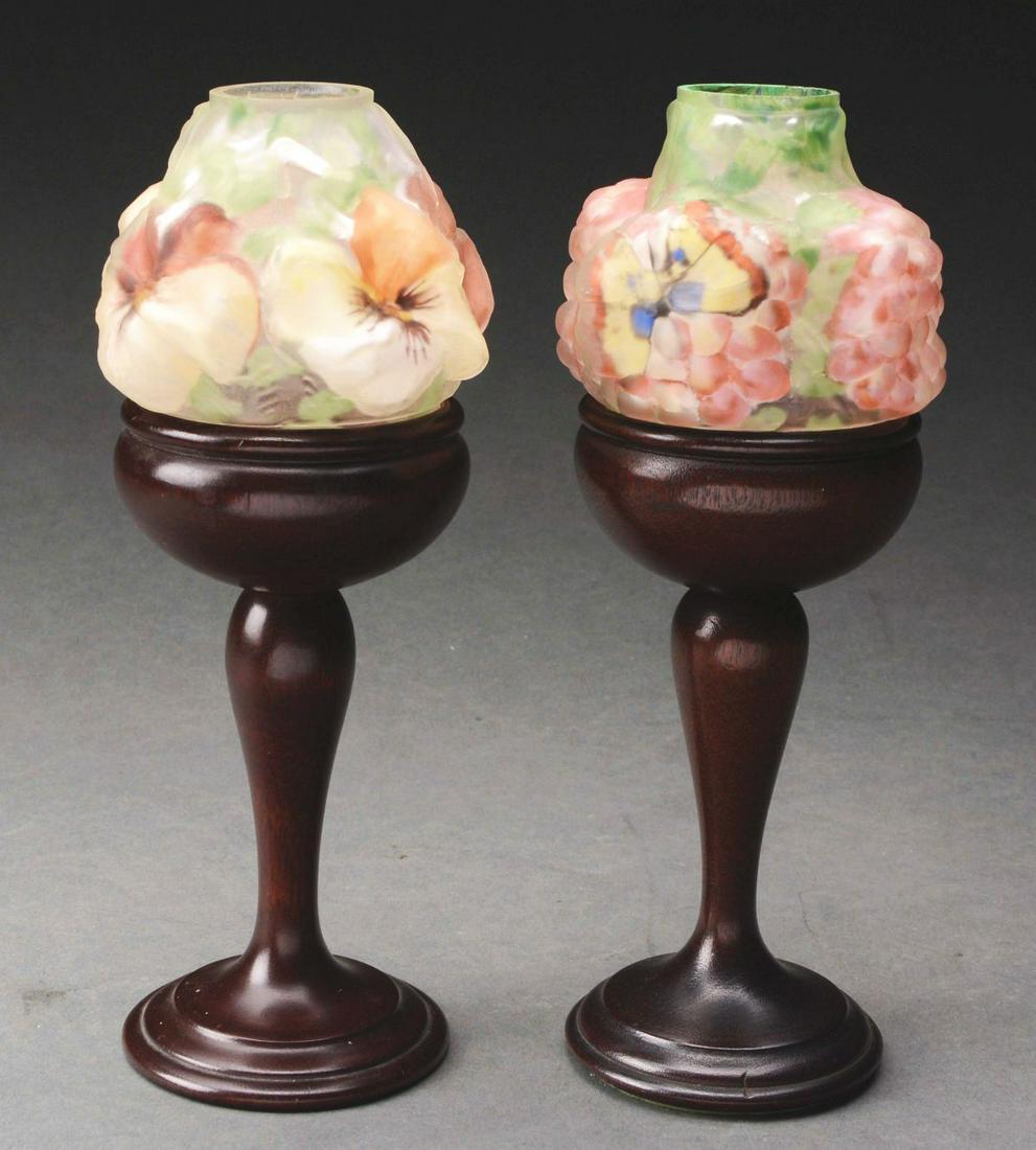 LOT OF 2: PAIRPOINT PUFFY CANDLE LAMPS. (1 of 2)