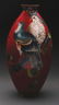 A LARGE JAPANESE RED CLOISONNE VASE.