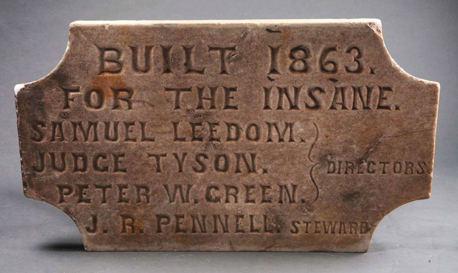 MEDICAL TRADE SIGN MADE OF STONE DATED 1863. (1 of 2)