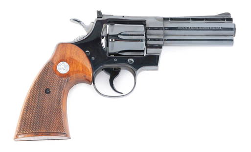 (M) COLT PYTHON .357 MAGNUM REVOLVER WITH BOX: Colt Python Revolver with original box. Serial number dates it to 1972. Cylinder and frame match. Original Colt grip. CONDITION: Overall excellent condition. Metal is excellent, containing 99% of its