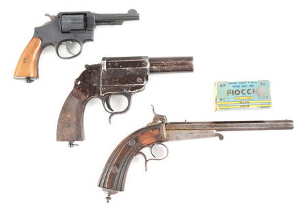 (C+A) LOT OF THREE: SMITH AND WESSON REVOLVER, WALTHER: Lot consists of: (A) Smith and Wesson Victory revolver with holster rig. Factory letter indicates this gun was shipped to the Navy in December of 1943. Gun is German proofed, meaning it most likely