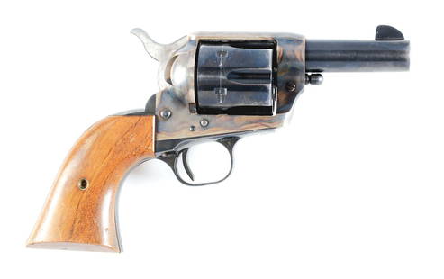 (C) RARE 1961 PRODUCTION COLT SHERIFF'S MODEL (1 OF: Manufactured in 1961 with a very limited production of 503 total guns with 25 being nickel and balance blue and case color finishes. 3" barrel with two line barrel address and marked "COLT SHERIFFS