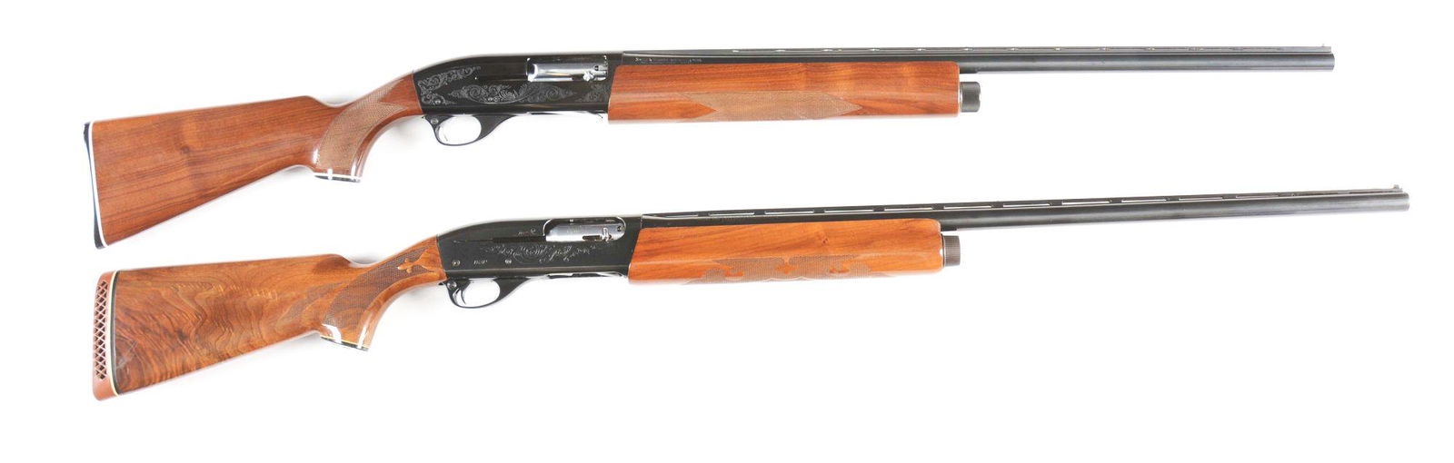 (M) LOT OF TWO: TWO SEMI AUTOMATIC SHOTGUNS.: Lot consists of: (A) Smith and Wesson Model 1000 semi-automatic shotgun. Blued alloy receiver with blued barrel with ventilated rib with fixed choke. Checkered walnut stocks with Smith and Wesson logo