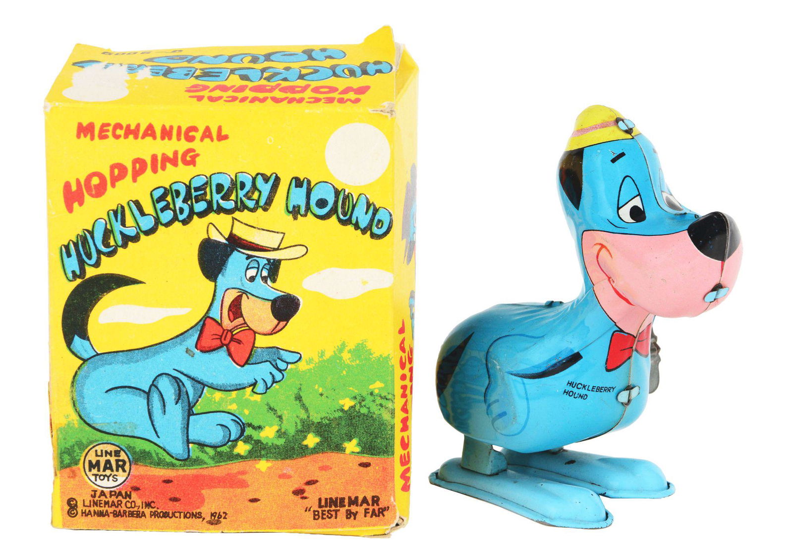 LINEMAR TIN-LITHO WIND-UP HOPPING HUCKLEBERRY HOUND (1 of 5)