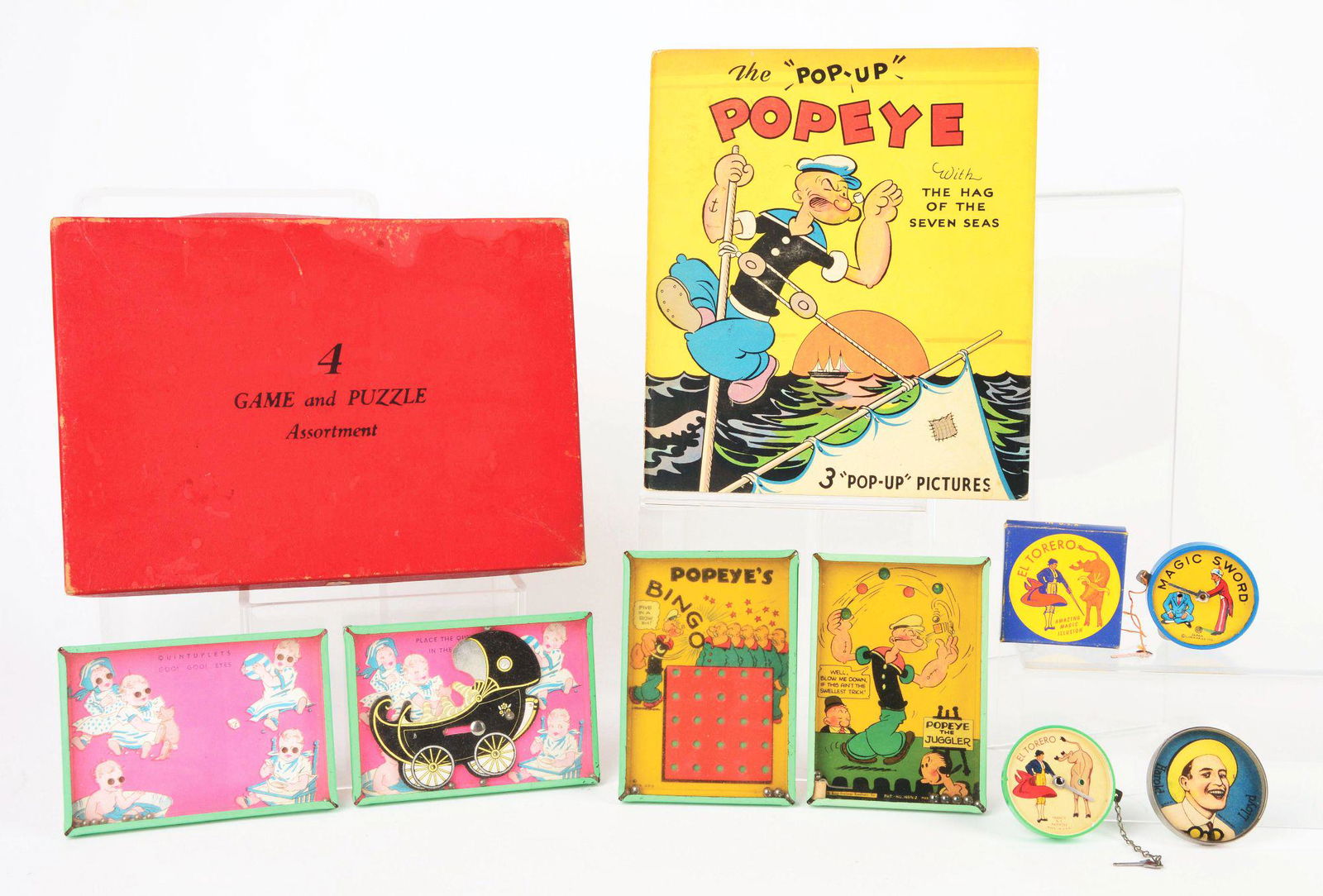 LOT OF 7: PUZZLES AND POPEYE POP-UP BOOK. (1 of 7)