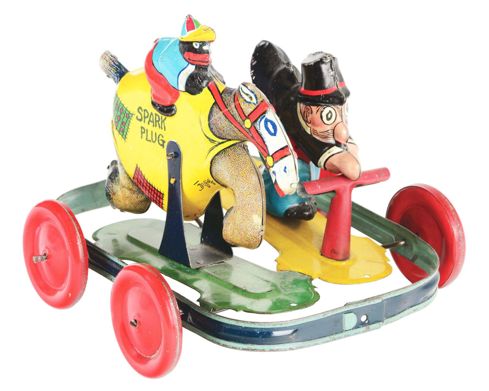 TIN-LITHO BARNEY GOOGLE AND SPARK PLUG RACING TOY. (1 of 4)