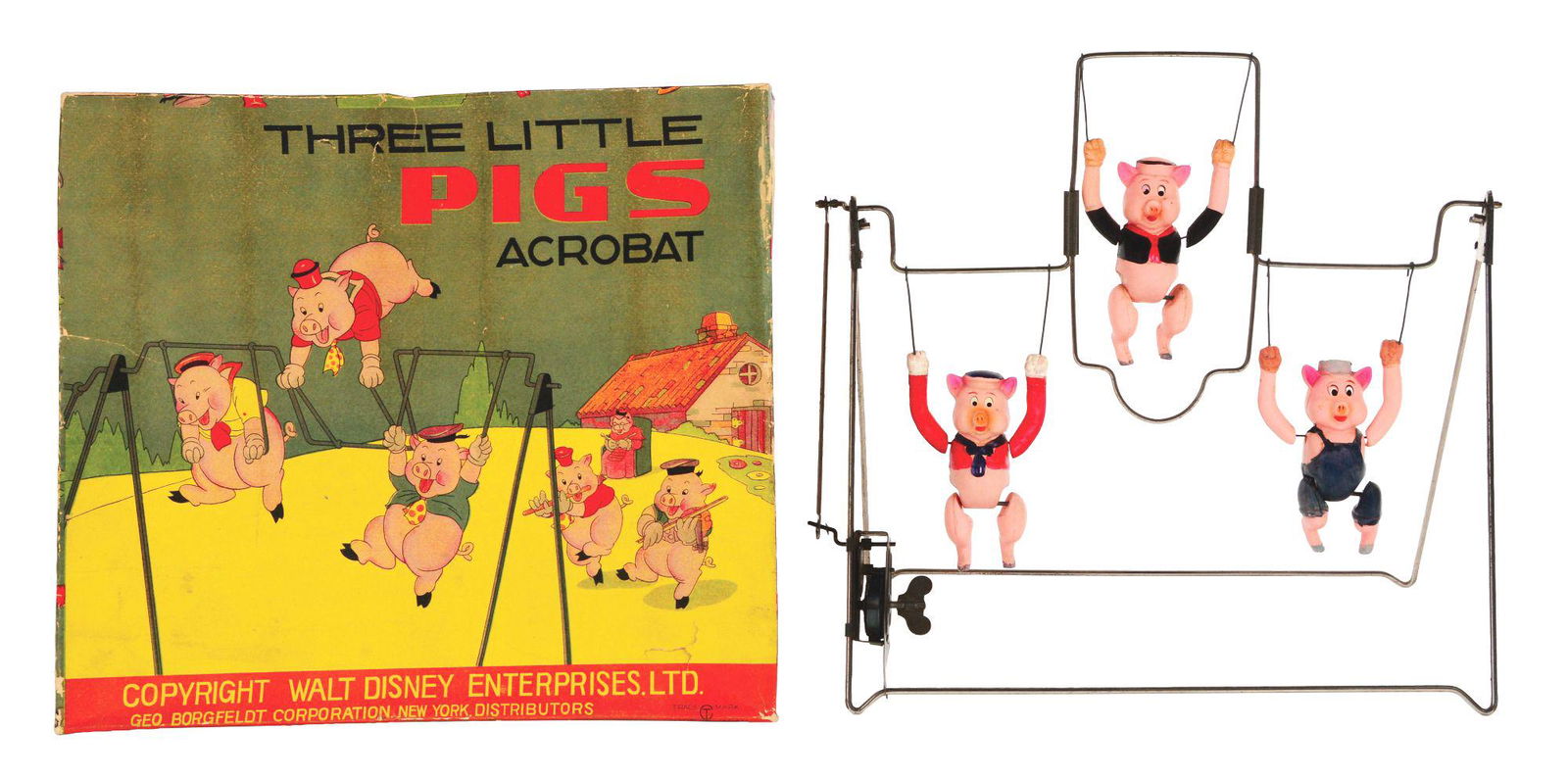 JAPANESE CELLULOID WIND-UP WALT DISNEY THREE LITTLE (1 of 7)