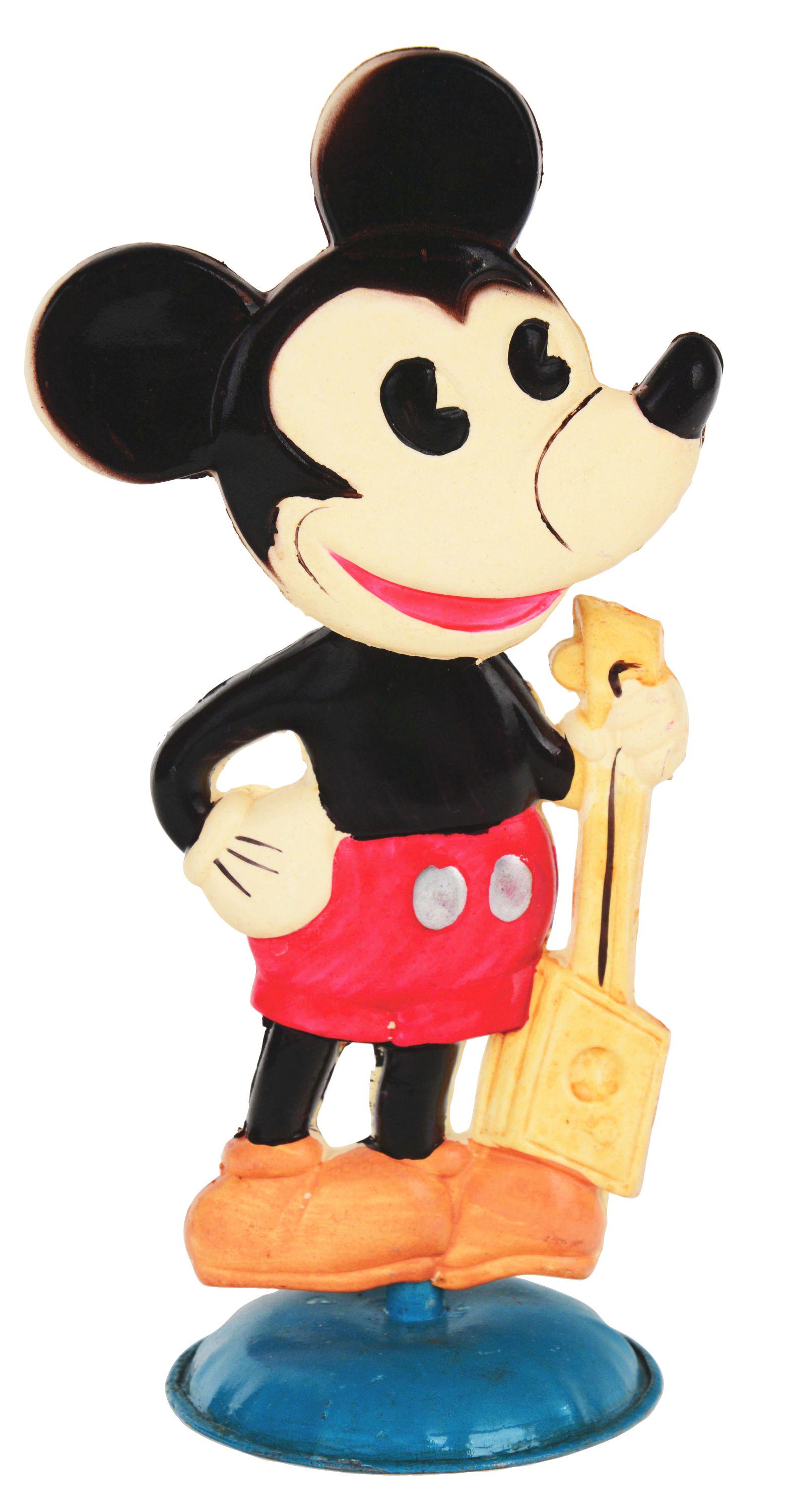 CELLULOID AND TIN WALT DISNEY MICKEY MOUSE NODDER TOY. (1 of 3)