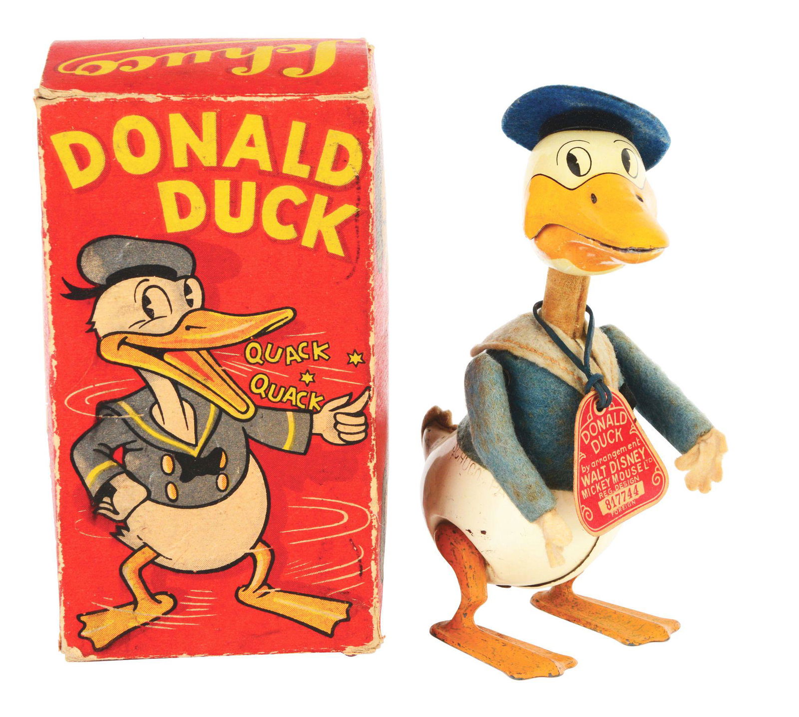 PRE-WAR GERMAN SCHUCO WALT DISNEY WIND-UP DONALD DUCK (1 of 7)