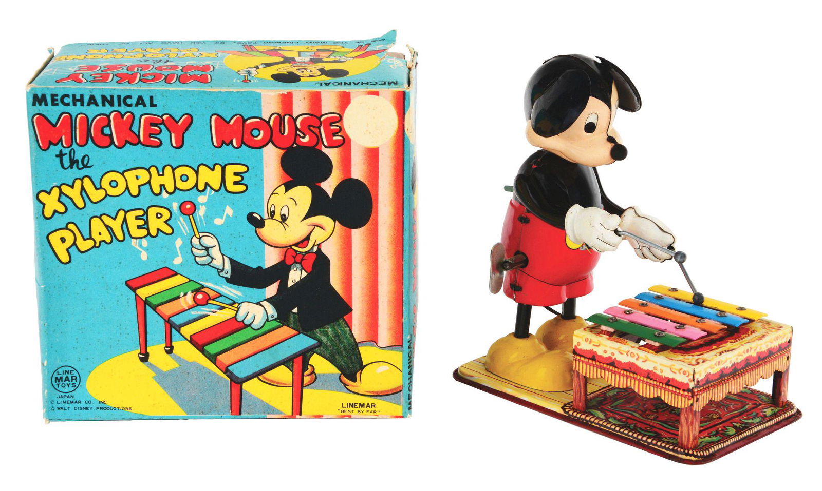 LINEMAR TIN-LITHO WIND-UP WALT DISNEY MICKEY MOUSE (1 of 6)