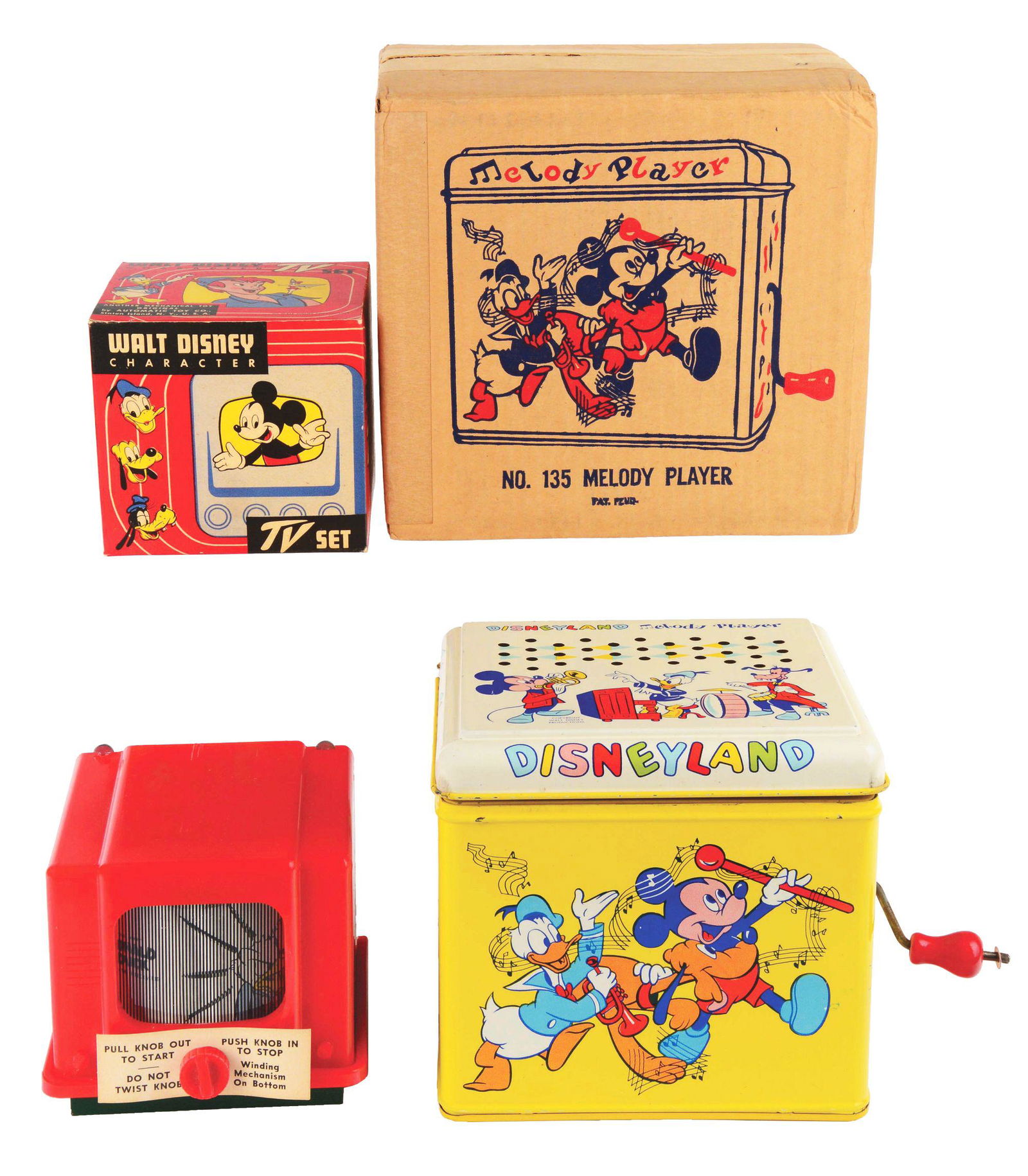 LOT OF 2: TIN-LITHO AND PLASTIC WALT DISNEY CHARACTER (1 of 4)