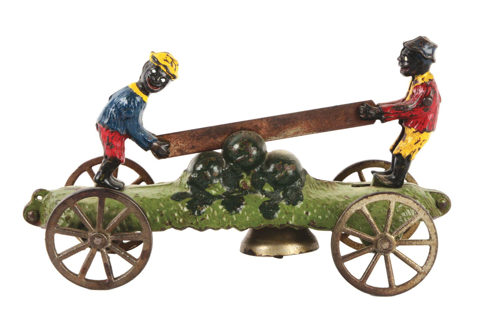 N. N. HILL CO TWO BLACK FIGURES SAWING WATERMELON CAST (1 of 3)