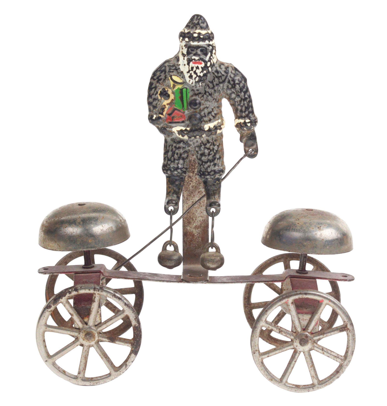 ATTRIBUTED TO WATROUS SCARCE CAST IRON AND SHEET METAL: CONDITION: Overall very good to excellent. (JY) Dimensions: 6 - 3/4" x 6" x 3 - 1/4".