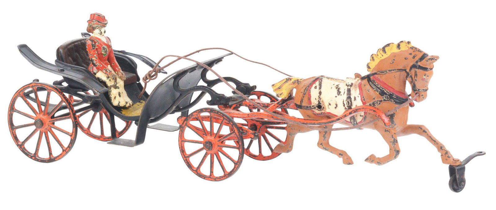 P AND L CAST IRON ONE HORSE DRAWN LADY PHAETON. (1 of 2)