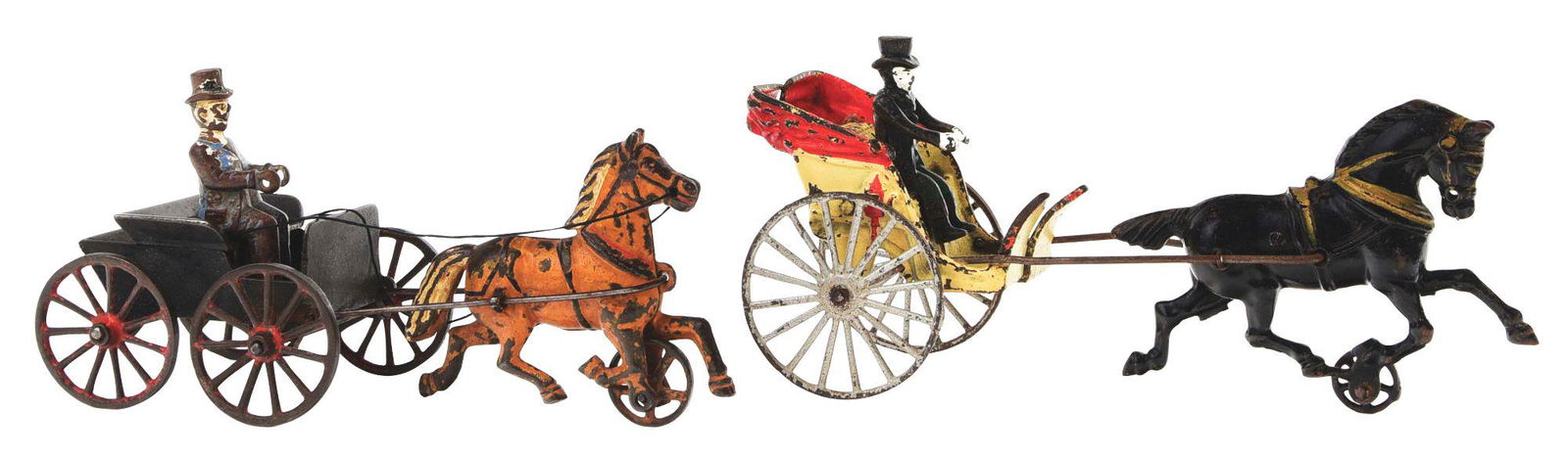 LOT OF 2: AMERICAN MADE CAST-IRON HORSE-DRAWN CART (1 of 3)